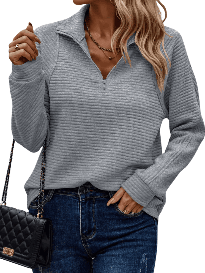 Women's V-Neck Elegant Sweater Grey