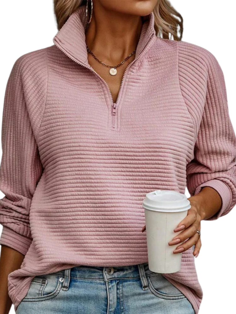 Women's V-Neck Elegant Sweater Pink