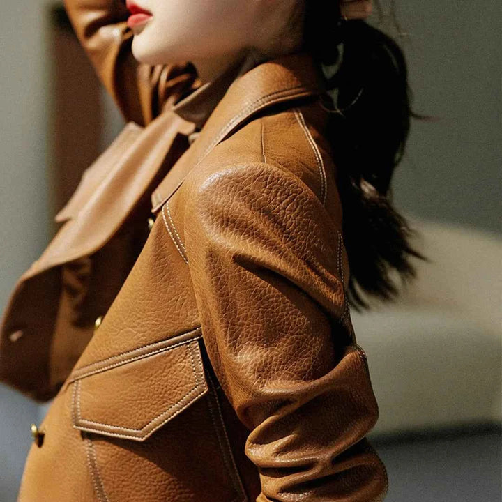 Women's Veloura Leather Jacket - Stylish & Durable Outerwear