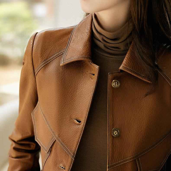Women's Veloura Leather Jacket - Stylish & Durable Outerwear