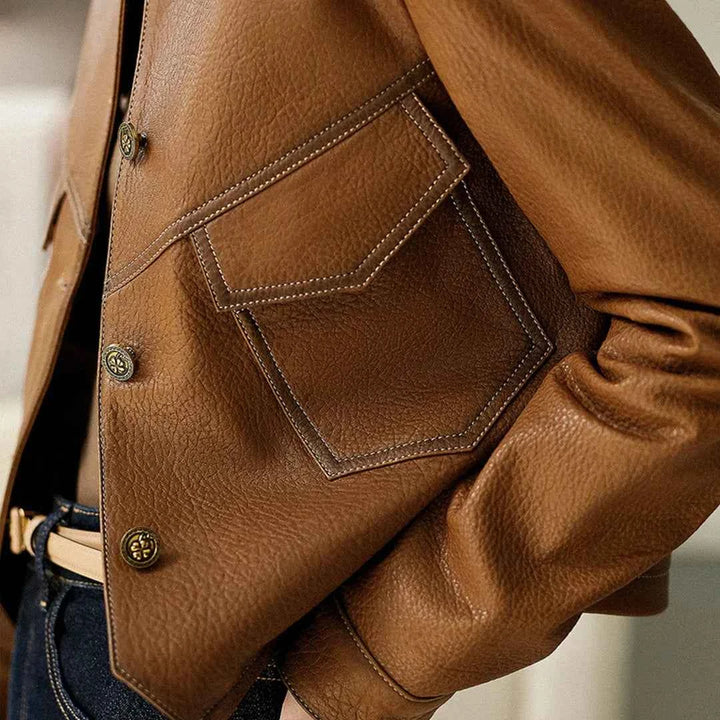 Women's Veloura Leather Jacket - Stylish & Durable Outerwear
