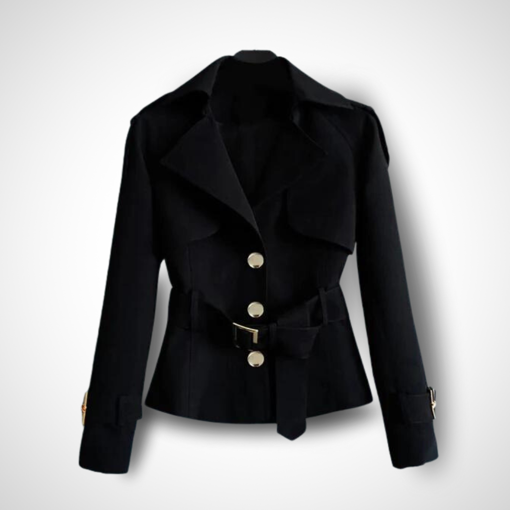 Women's Vintage Trench Coat - Classic Style Black