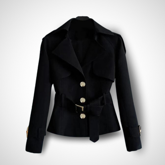 Women's Wool Blend Gray Coat Winter Essential Outerwear Black
