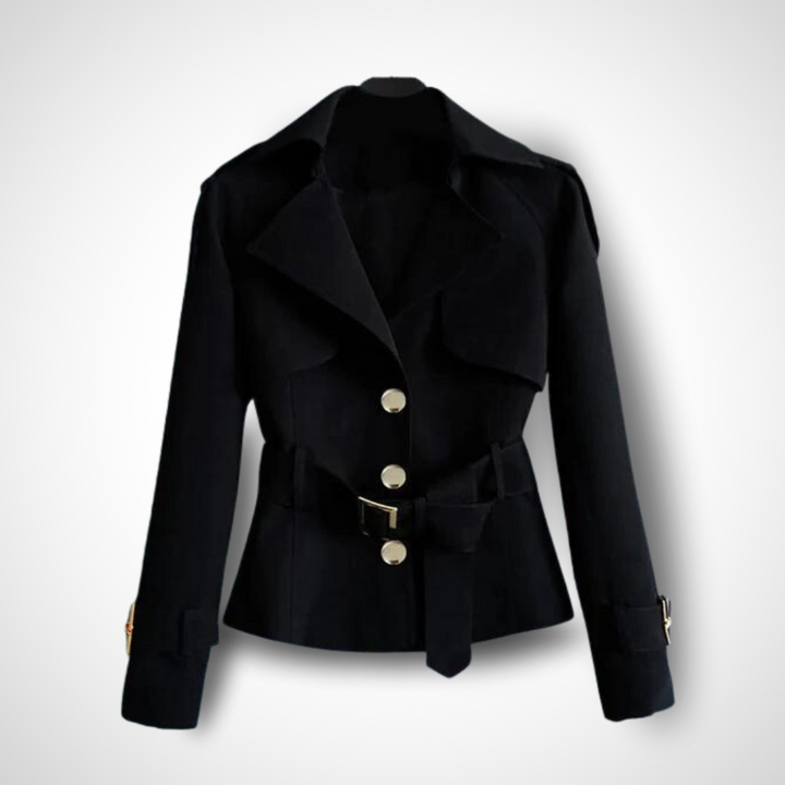 Women's Vintage Trench Coat - Classic Style Black