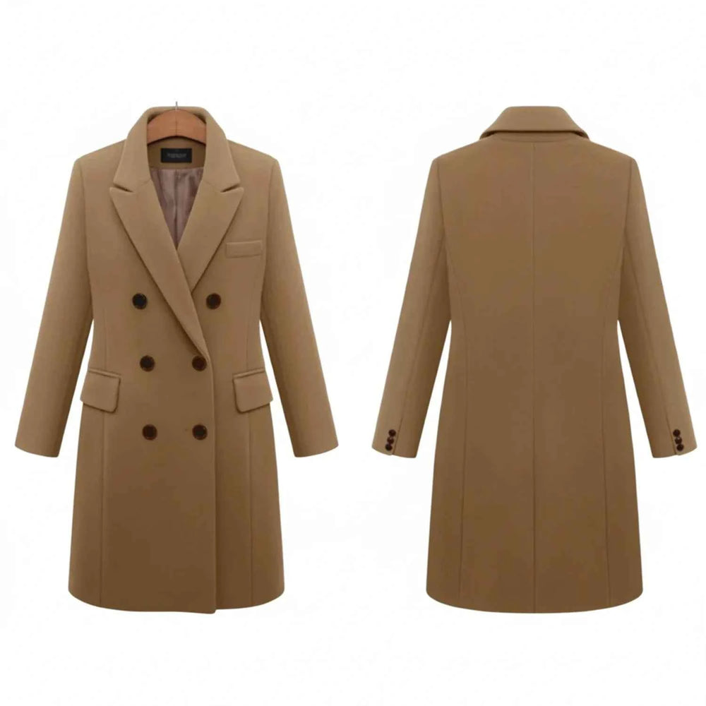 Women's Warm Double-Breasted Winter Coat Khaki