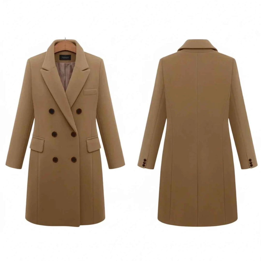 Women's Warm Double-Breasted Winter Coat Khaki