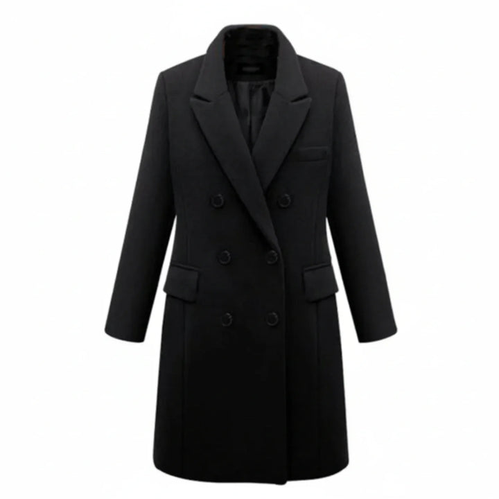Women's Warm Double-Breasted Winter Coat Black