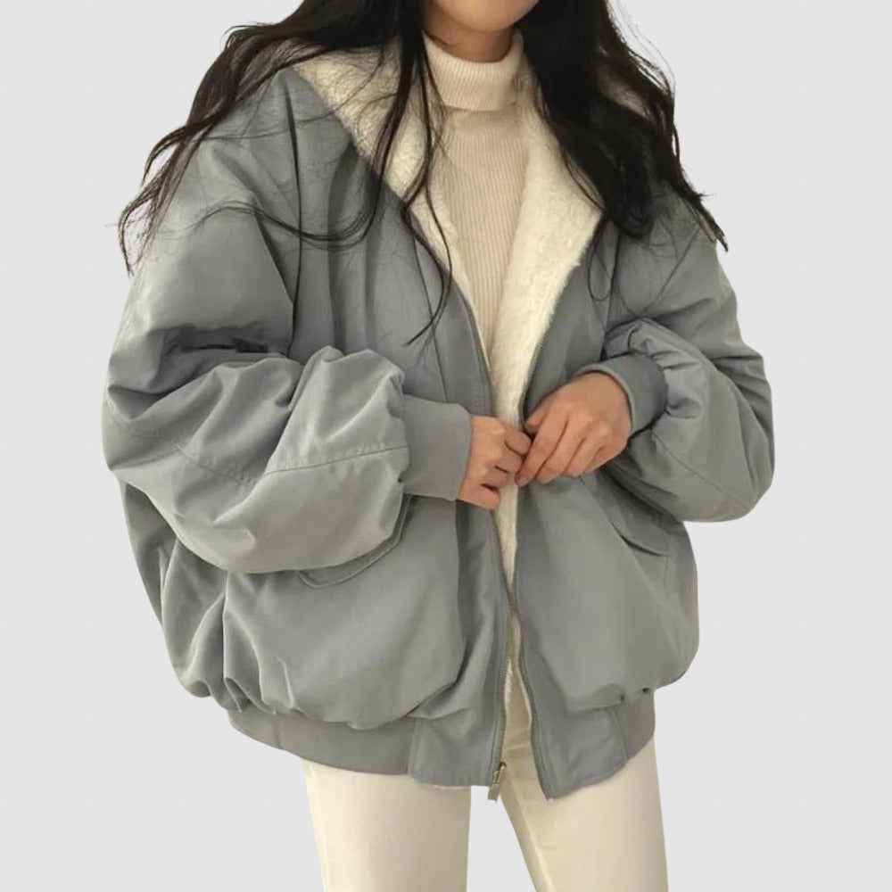 Women's Warm Fleece-Lined Winter Jacket | Cozy Fleece Jacket Blue