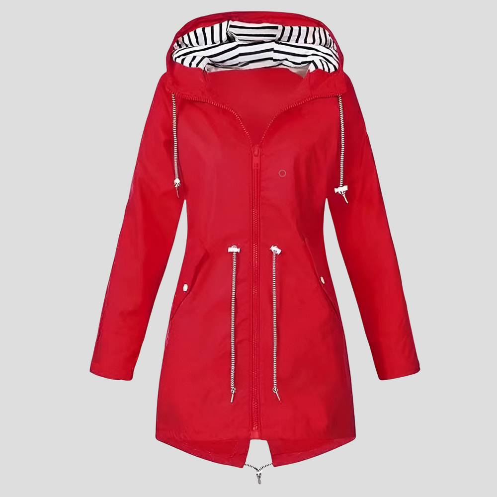 Women's Waterproof Hooded Jacket - Raven Style Red