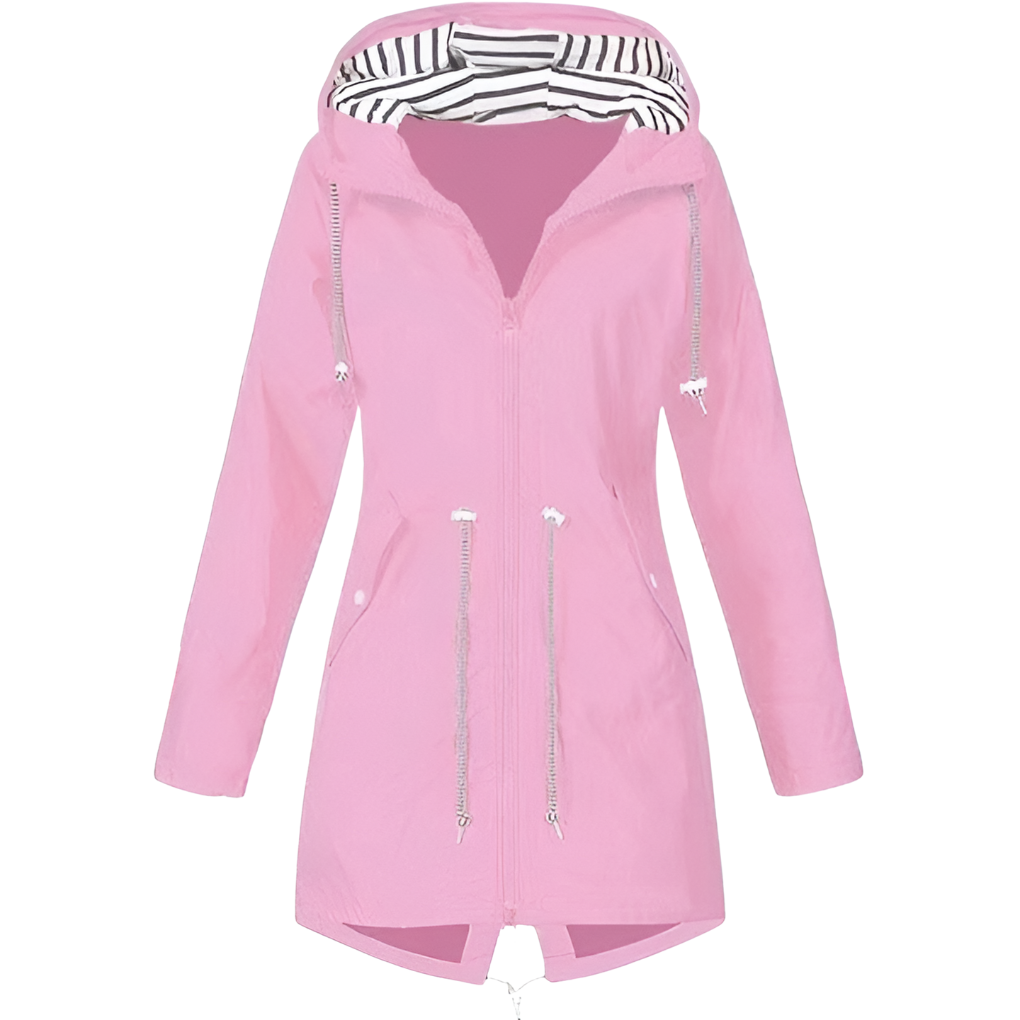 Women's Waterproof Hooded Jacket - Raven Style Pink