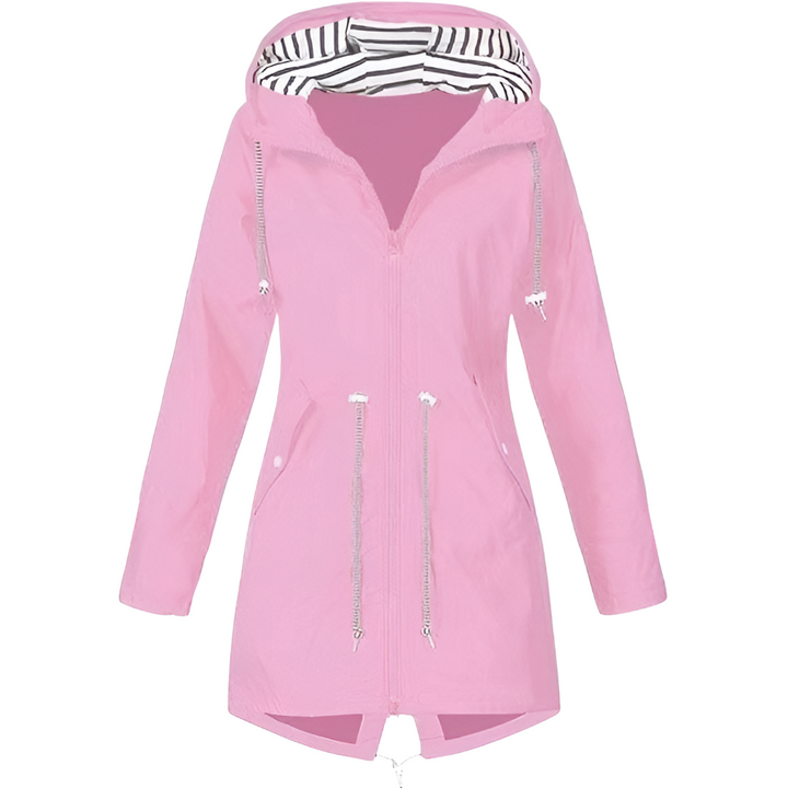 Women's Waterproof Hooded Jacket - Raven Style Pink