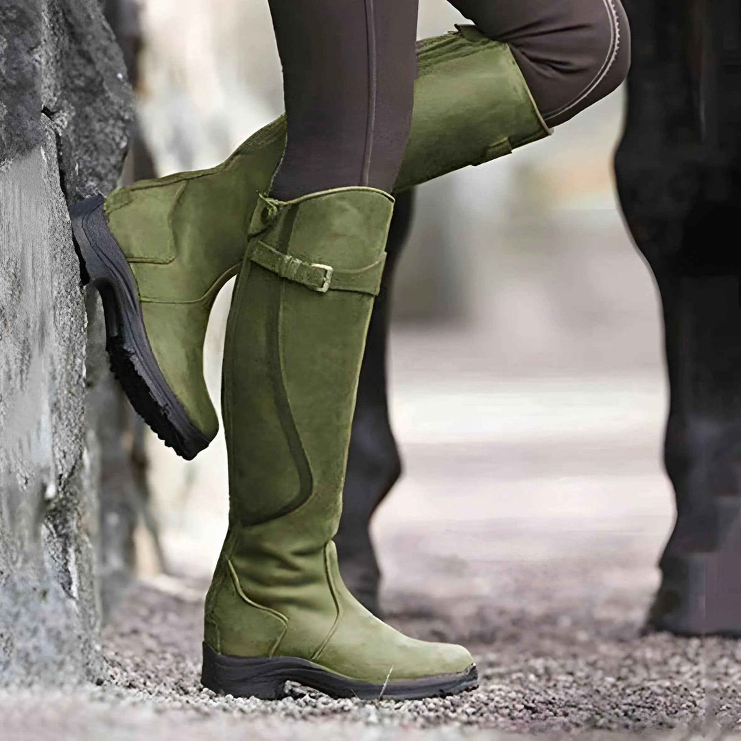 Women's Waterproof Knee High Boots – Stylish and Ready for Adventure Green