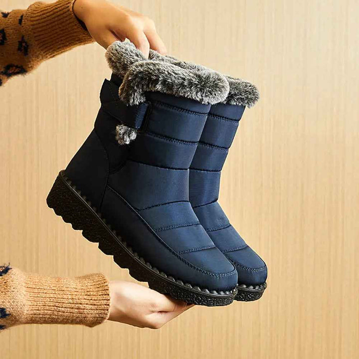 Women's Waterproof Snow Boots – Warm, Non-Slip Winter Footwear Blue