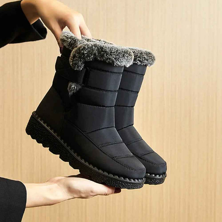 Women's Waterproof Snow Boots – Warm, Non-Slip Winter Footwear Black