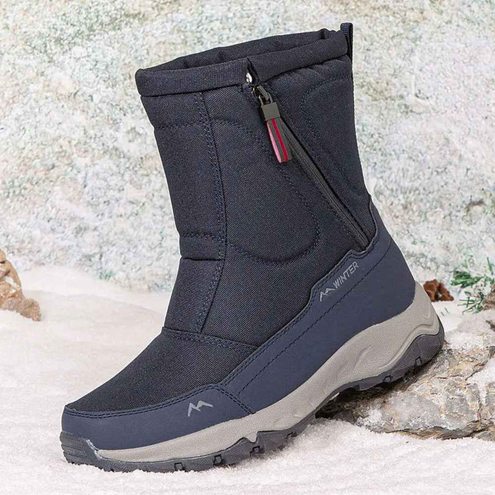 Women's Waterproof Winter Snow Boots – Warm & Non-Slip Comfort Dark Blue