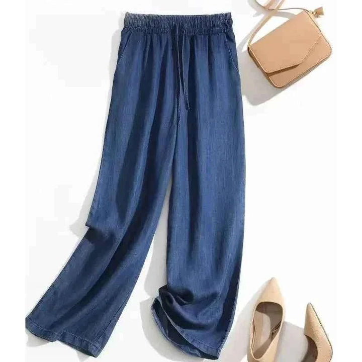 Women's Wide Leg Pants - Stylish and Comfortable Fit Navy Blue