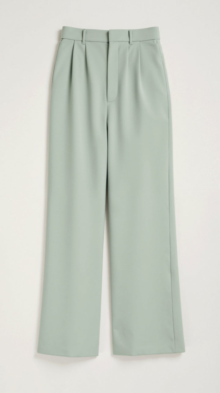 Women's High Waisted Wide Leg Trousers Light Blue