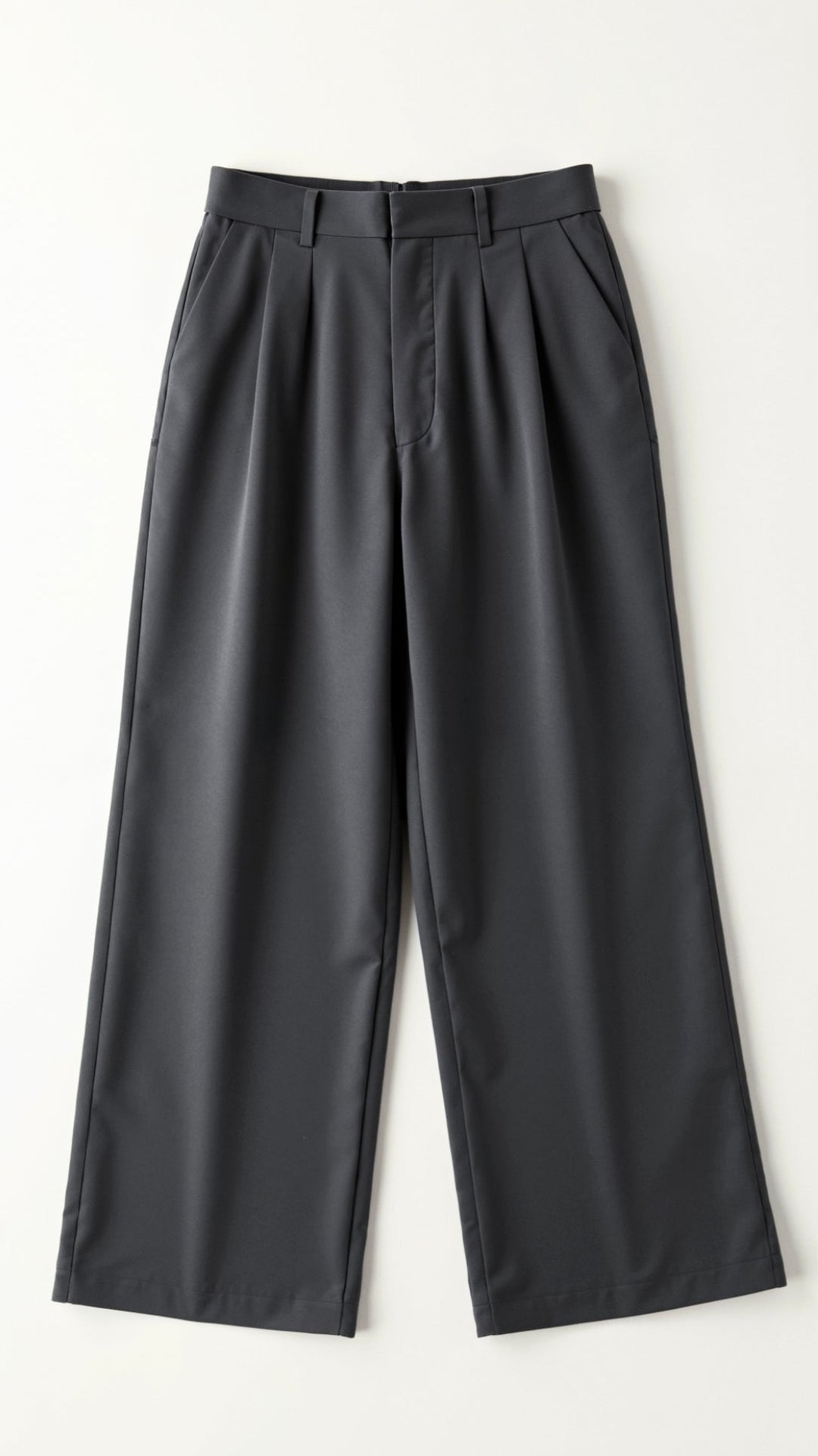 Women's High Waisted Wide Leg Trousers Dark Grey