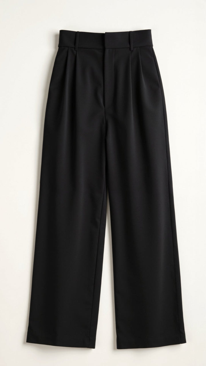 Women's High Waisted Wide Leg Trousers Black