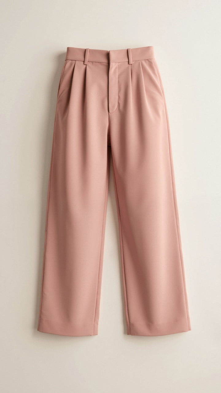 Women's High Waisted Wide Leg Trousers Pink