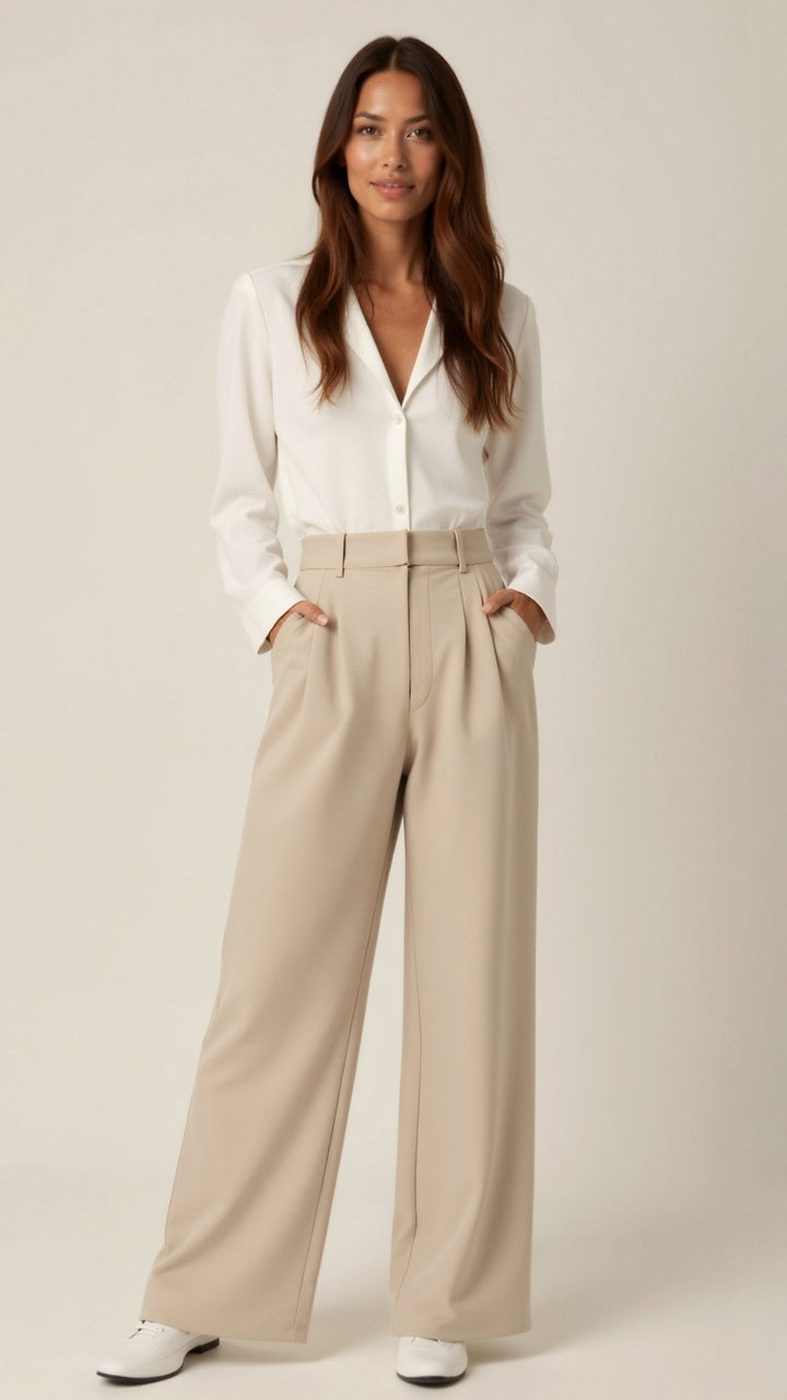 Women's High Waisted Wide Leg Trousers