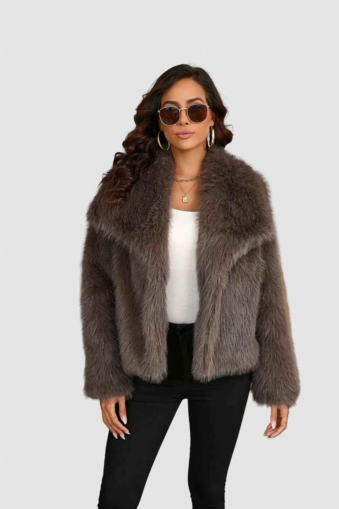 Women's Winter Faux Fur Jacket - Cozy & Stylish Outerwear