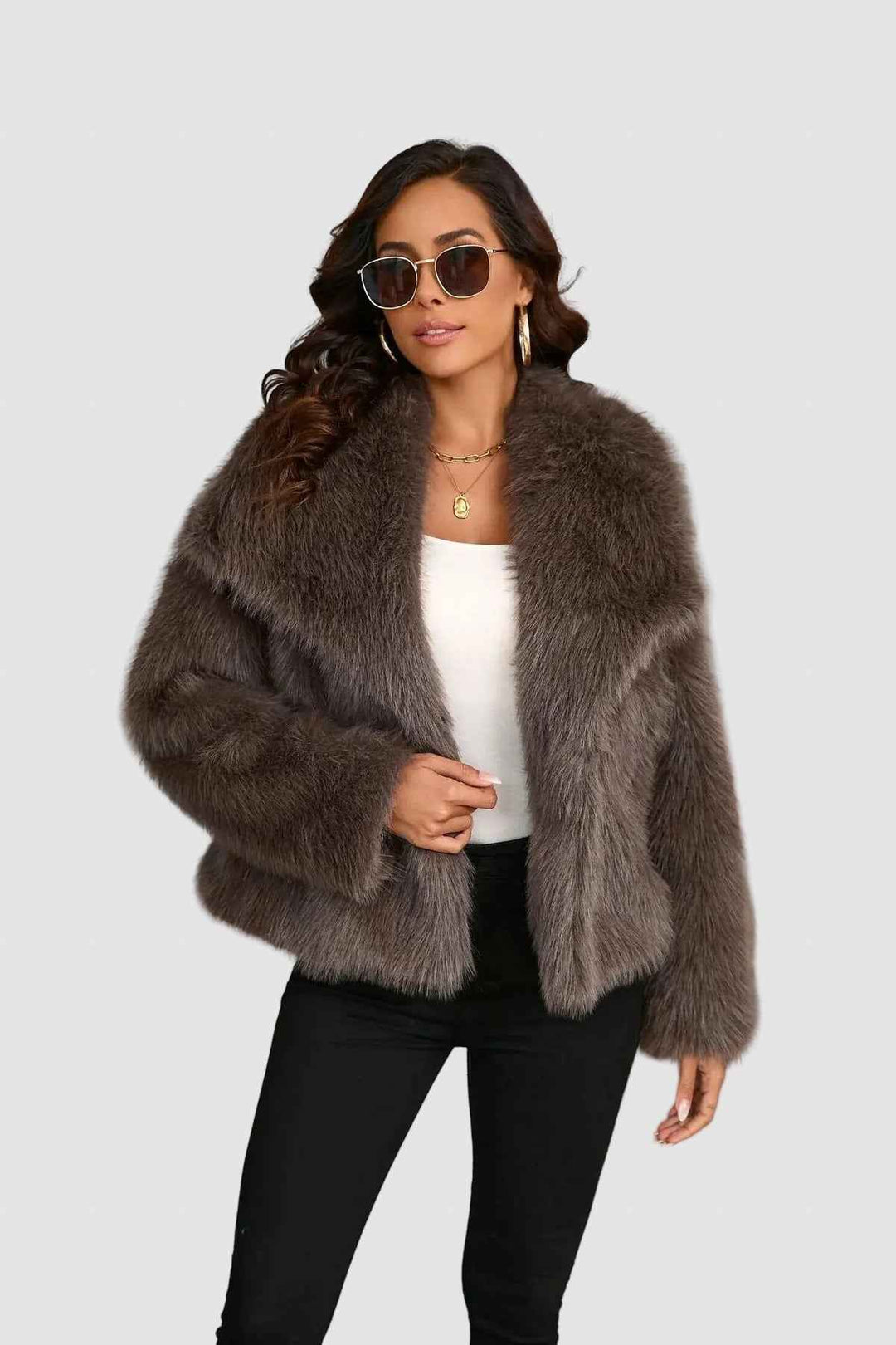 Women's Winter Faux Fur Jacket - Cozy & Stylish Outerwear