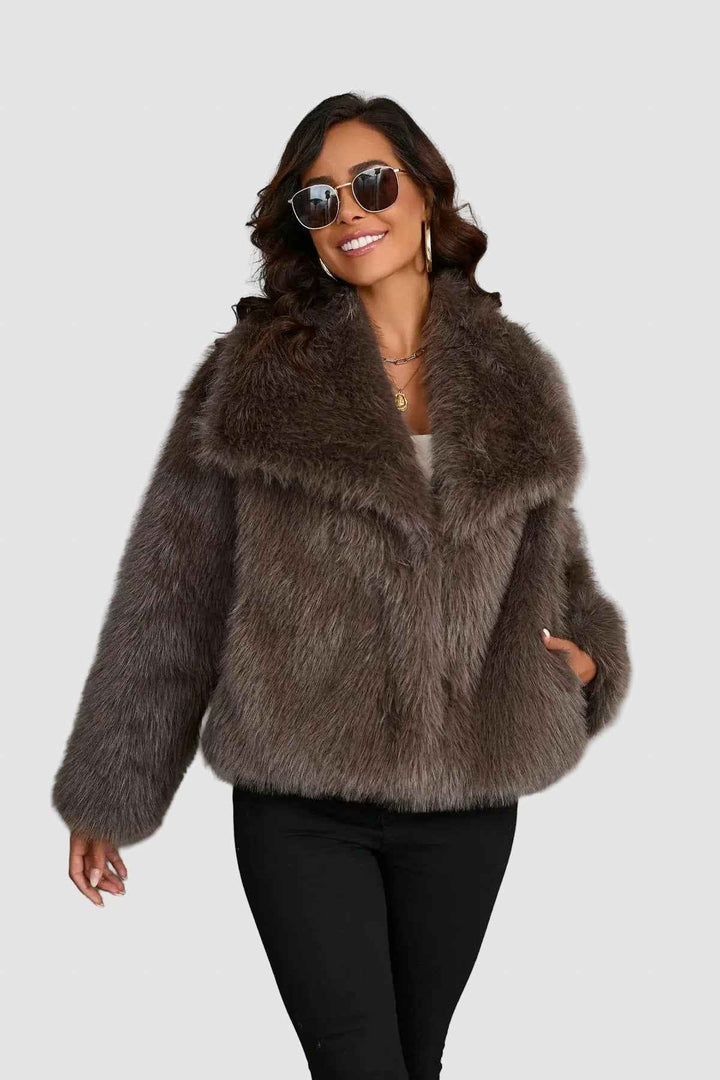 Women's Winter Faux Fur Jacket - Cozy & Stylish Outerwear