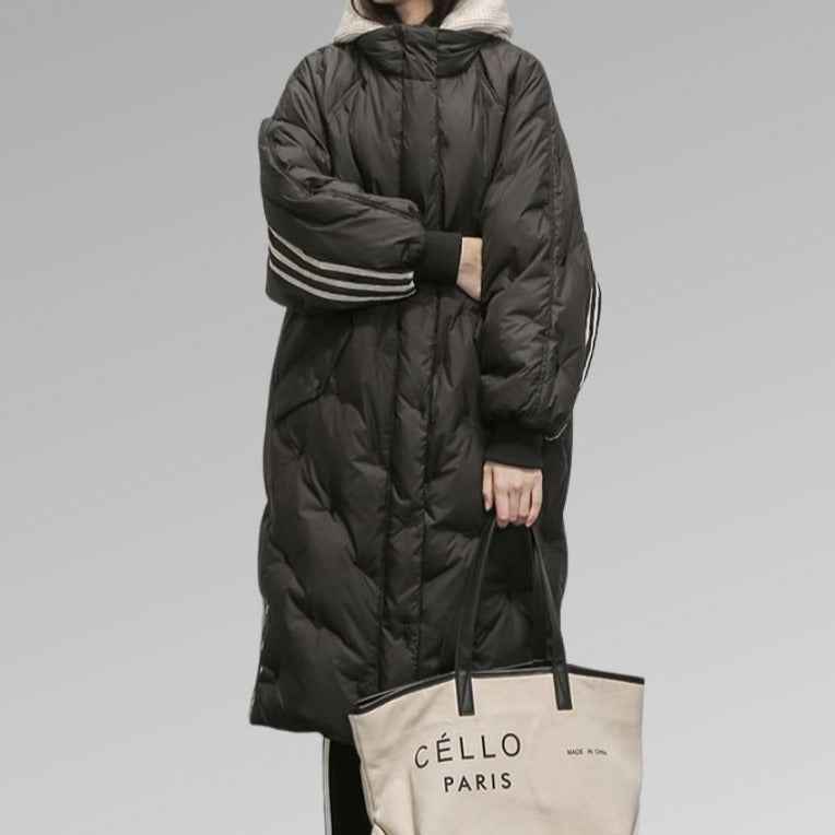 Women's Winter Long Puffer Coat - Warm & Stylish Outerwear Black