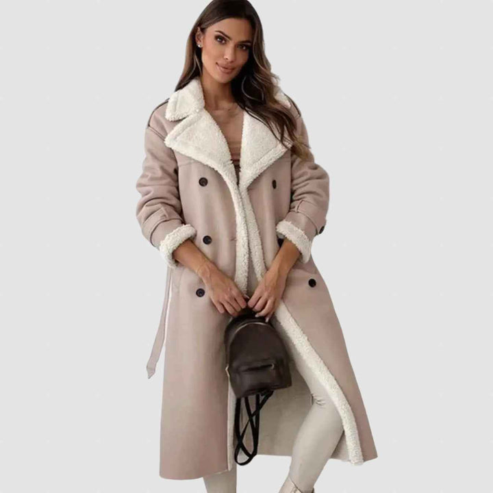 Women's Winter Shearling Coat with Fleece Lining