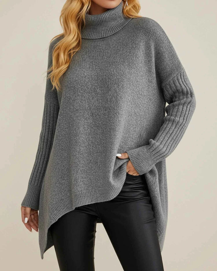 Women's Winter Turtleneck Sweater Gray