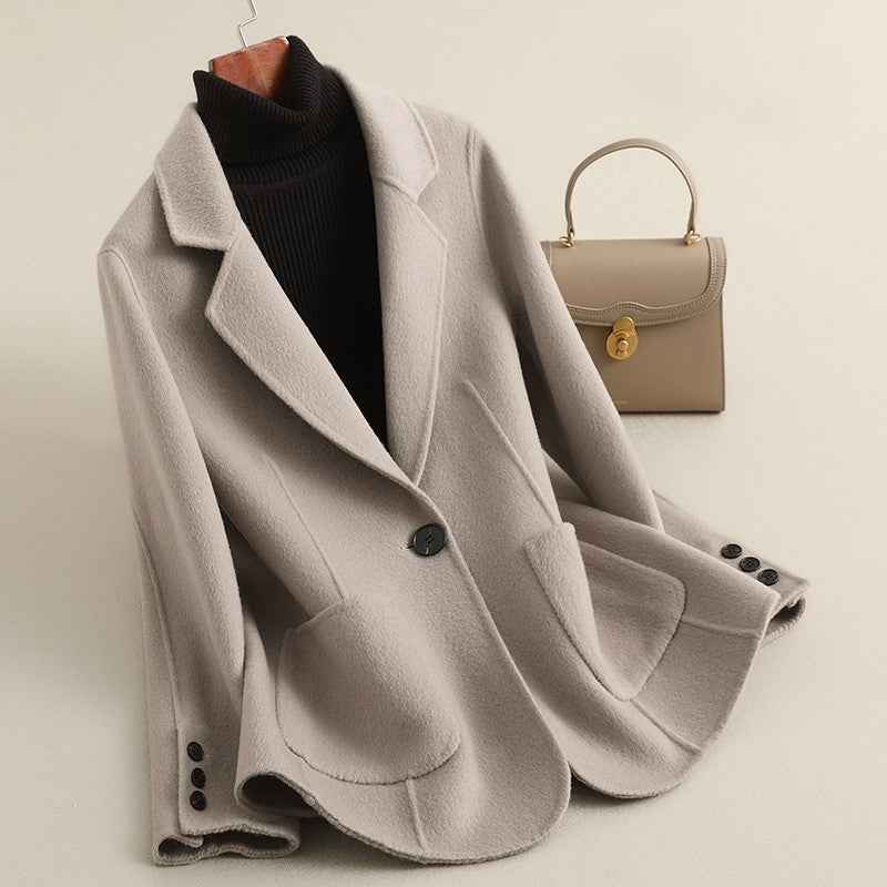 Women's Wool Blazer Jacket Gray