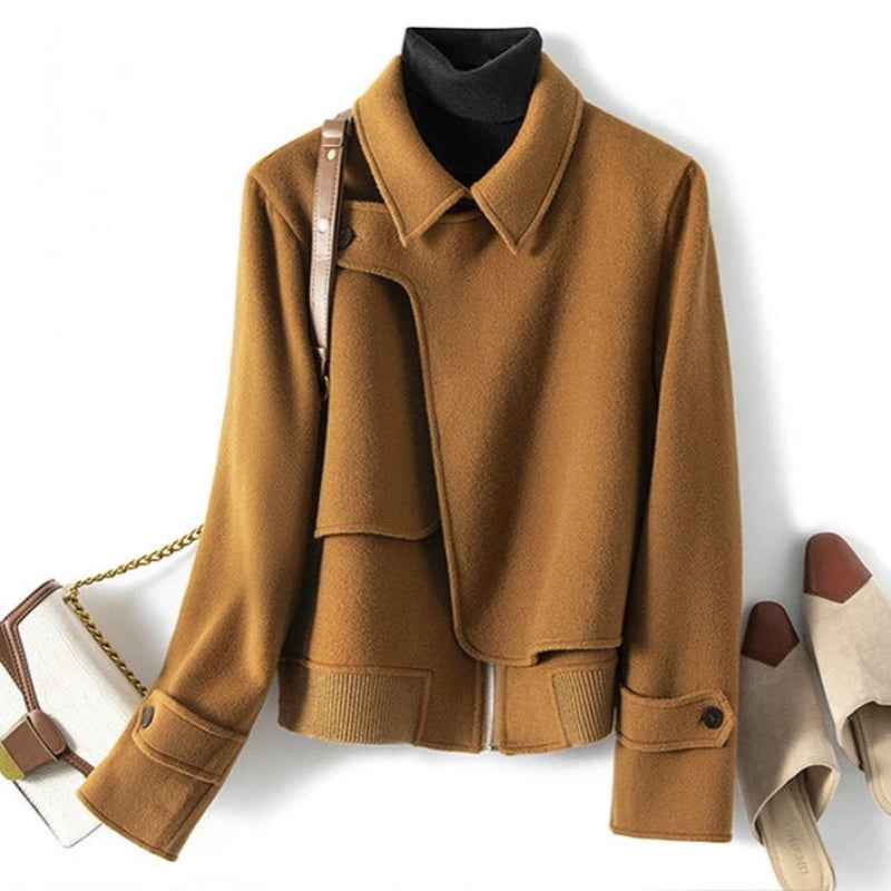 Women's Wool Jacket - Stylish and Warm Outerwear Brown