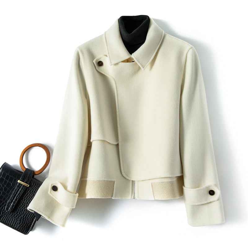 Women's Wool Jacket - Stylish and Warm Outerwear White