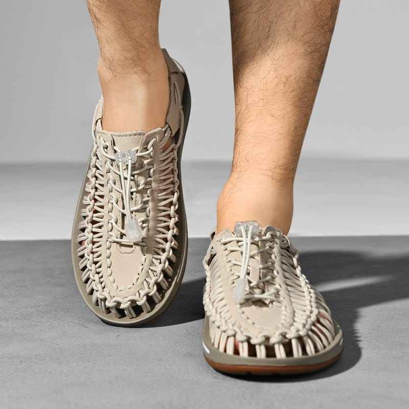 Women's Woven Paracord Sandals with Stopper Closure and Rubber Sole