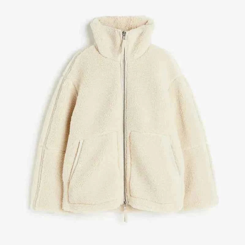 Women's Zip-Up Fleece Winter Jacket - Warm & Cozy Outerwear