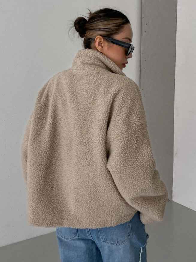 Women's Zip-Up Fleece Winter Jacket - Warm & Cozy Outerwear