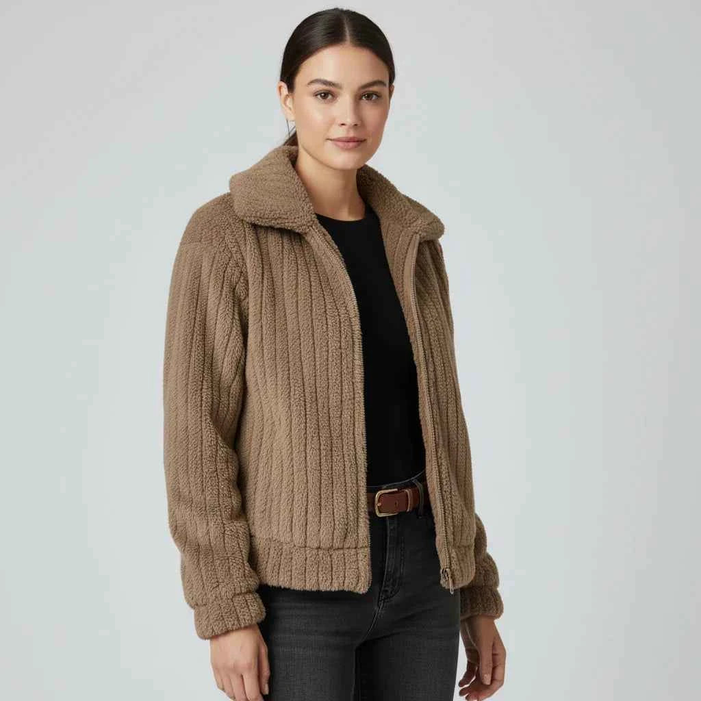 Women's Zip-Up Jacket Coffee