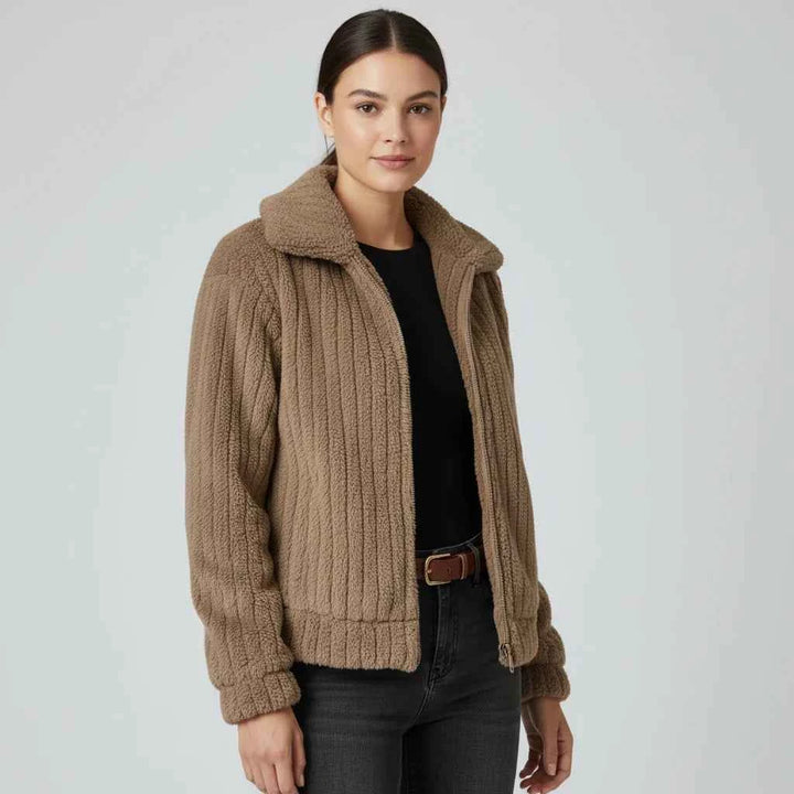 Women's Zip-Up Jacket Coffee