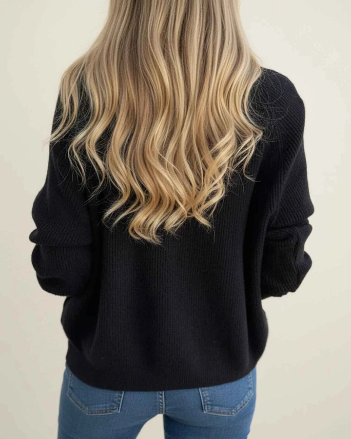 Women's Zip-Up Ribbed Sweater