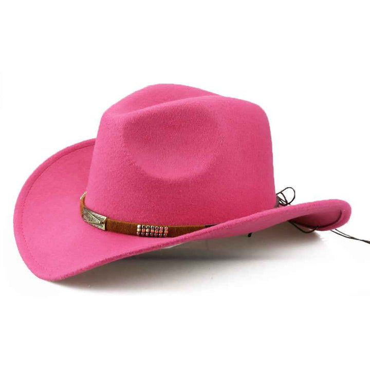 Woolen Denim Hat - Trendy, Fashion-Forward Accessory for Every Season Rose red 56to58cm