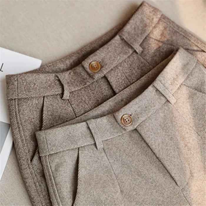 Men's Tailored Pure Wool Trousers - Elegant Style