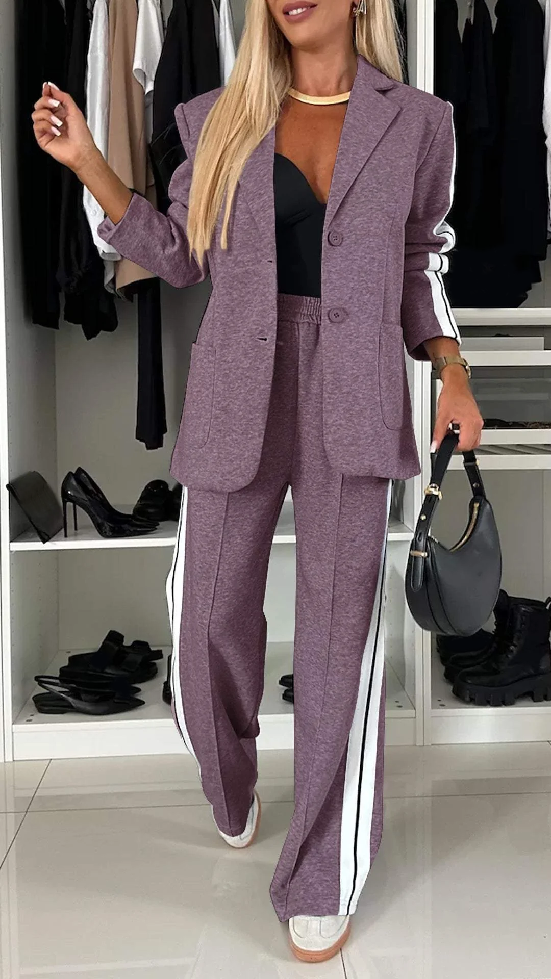 Women's Casual Office Suit Purple