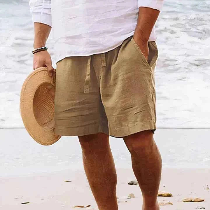 Men's Lightweight Linen Shorts Khaki