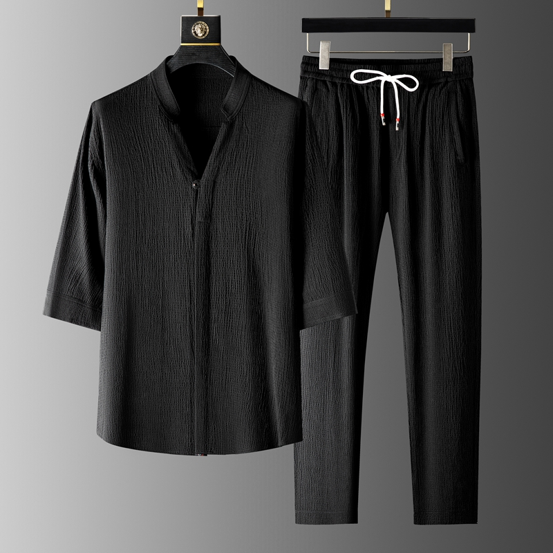 Yūgen Premium Linen Bedding Set Black