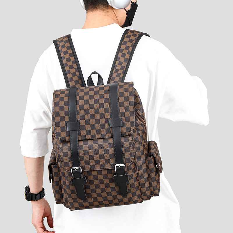 Checked Pattern Backpack