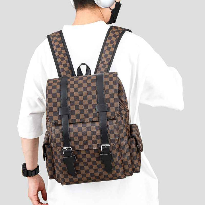 Checked Pattern Backpack