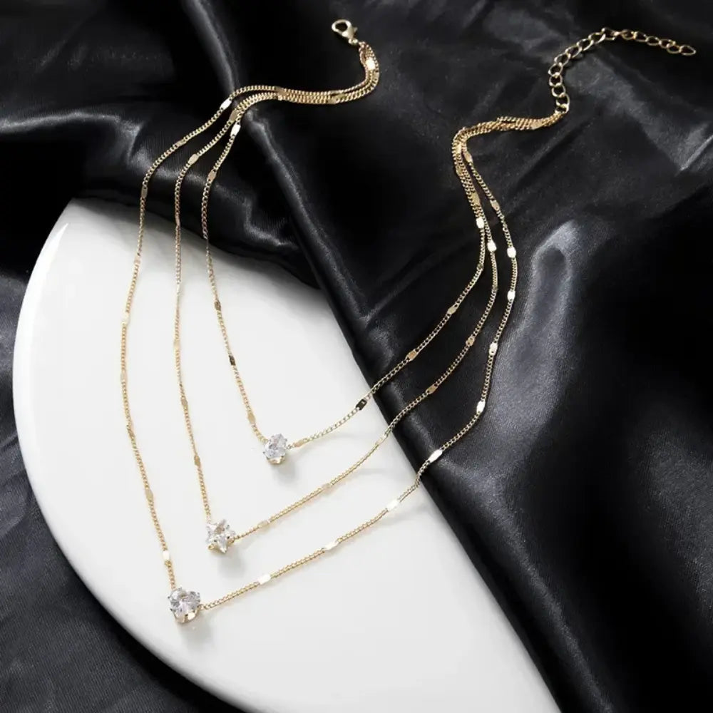 Monica | Women's Layered Pendant Necklace - Elegant and Timeless Design