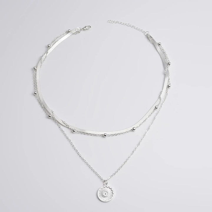Zindara | Women's Triple Silver Necklace - Handmade, Timeless Design