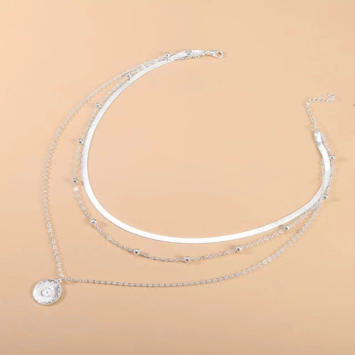 Zindara | Women's Triple Silver Necklace - Handmade, Timeless Design